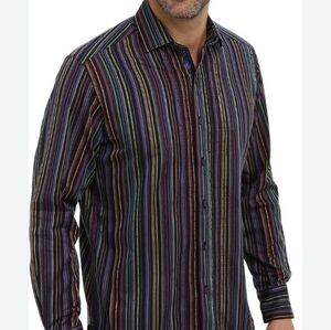 Colorful Striped Button-Up Shirt